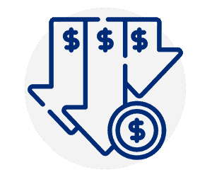 lowest cost solution icon